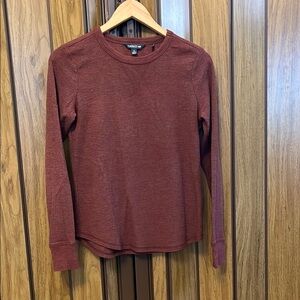 Toad & Co.: Long Sleeve Waffle Knit Crew Neck Top: Manzita Reddish orange: Small